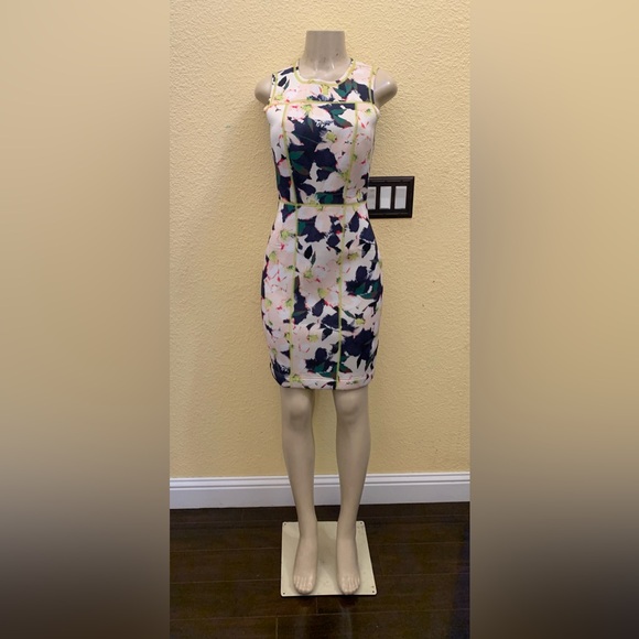 J.Crew Size 4 Cove Multicolored Floral Print Sleeveless Scuba Sheath Dress - Picture 3 of 13